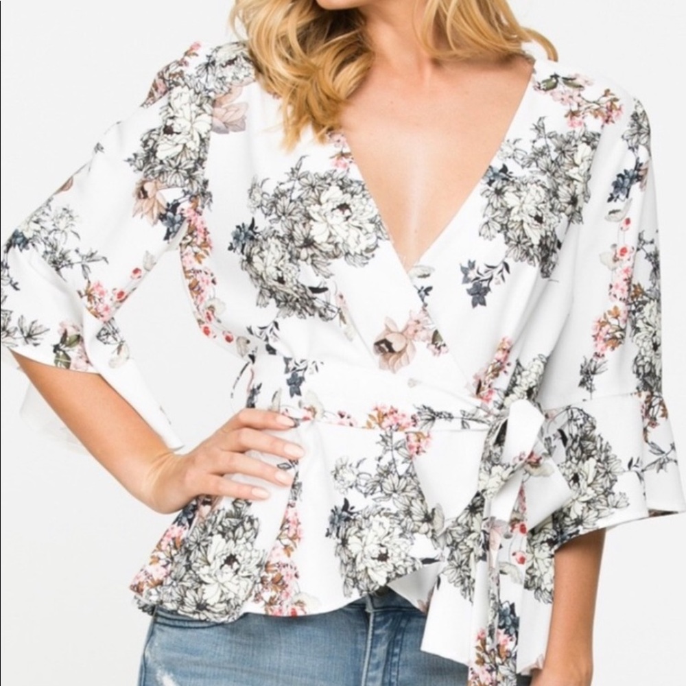 White floral top